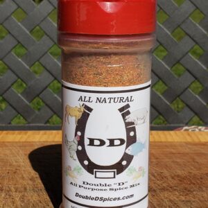 A red lid on a spice bottle